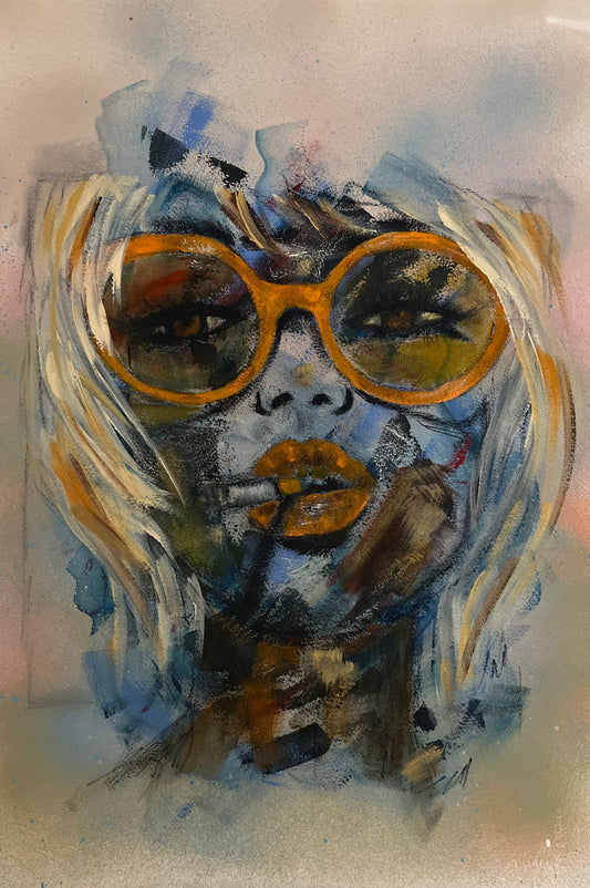 Fine Art mixed media painting Modern wall home decore Maliheh Yousefi