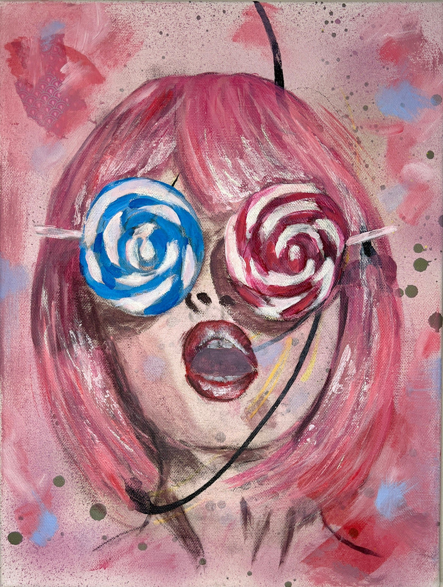 Fine Art mixed media painting Modern wall home decore  canvas Maliheh Yousefi