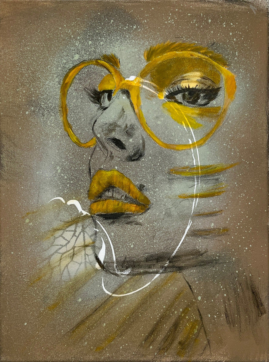 Fine Art mixed media painting Modern wall home decore  canvas Maliheh Yousefi