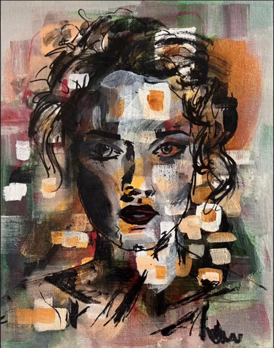 Fine Art mixed media painting Modern wall home decore Maliheh Yousefi