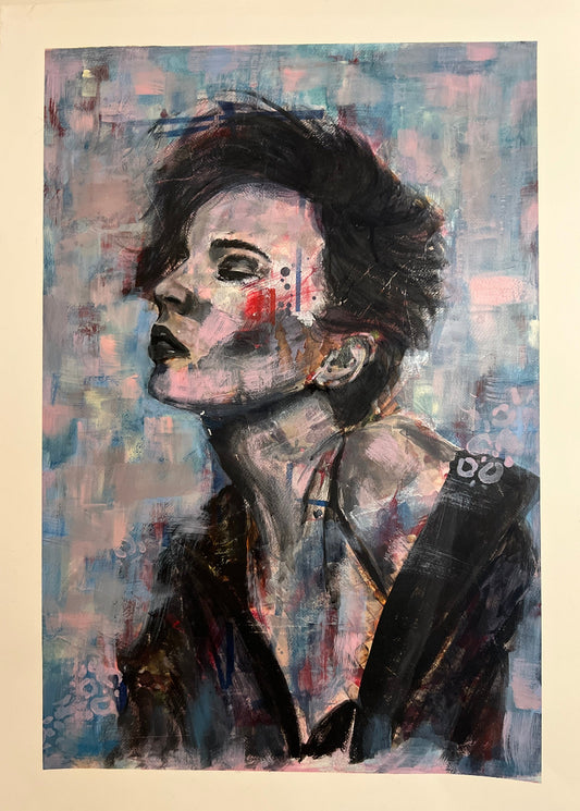 Fine Art mixed media painting Modern wall home decore Maliheh Yousefi