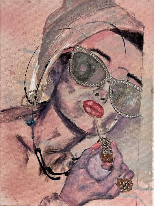 Fine Art mixed media painting Modern wall home decore  canvas Maliheh Yousefi