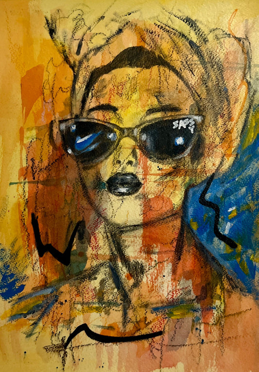 Fine Art mixed media painting Modern wall home decore Maliheh Yousefi