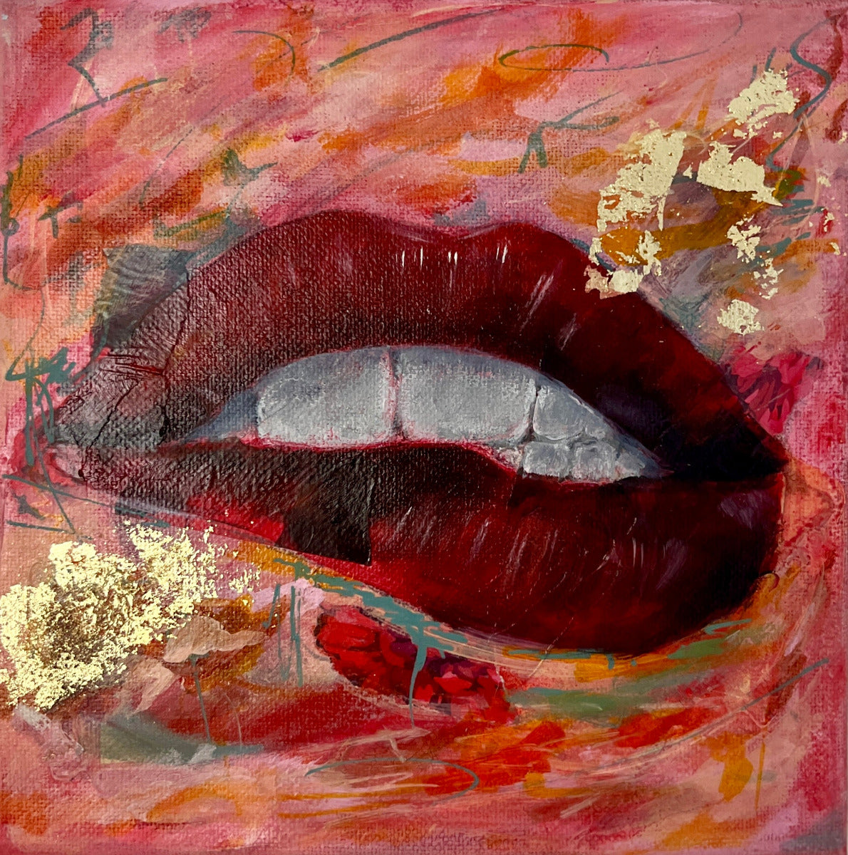 Fine Art mixed media painting Modern wall home decore Maliheh Yousefi